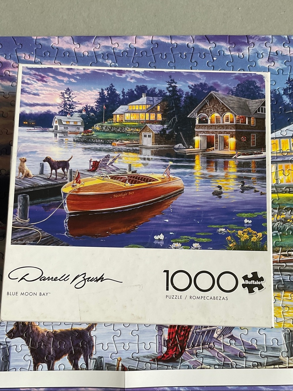 Buffalo David Bitton Puzzle - Blue, Purple, Yellow Lakefront Scene